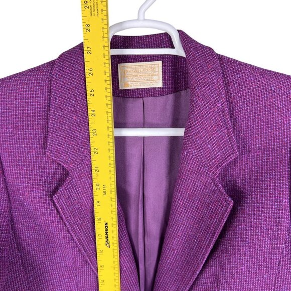 Pendleton Women 14 Pure Virgin Wool Blazer Purple Tweed Jacket USA Made Timeless - Picture 11 of 16